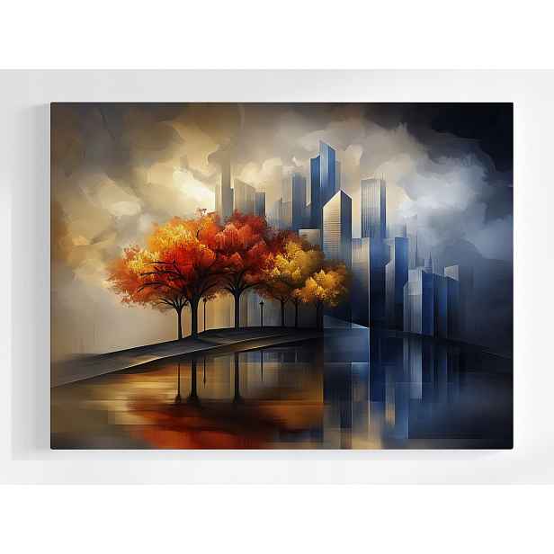 Plakát Město Mrakodrapy Stromy Podzim 100x75