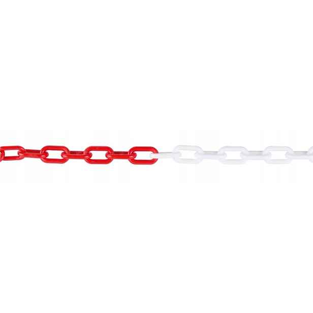 Řetěz plastový 5.5mmx25m červeno-bílý