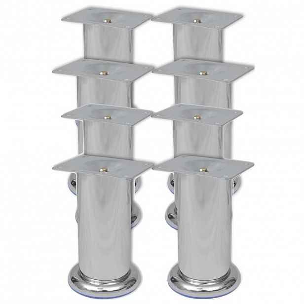 vidaXL Kulaté nohy k pohovce 8 ks chrom 120 mm