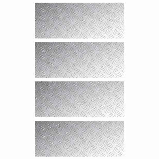 vidaXL Schodové nášlapy 4 ks 100 x 40 cm Stříbrná Hliník Obdélníkový