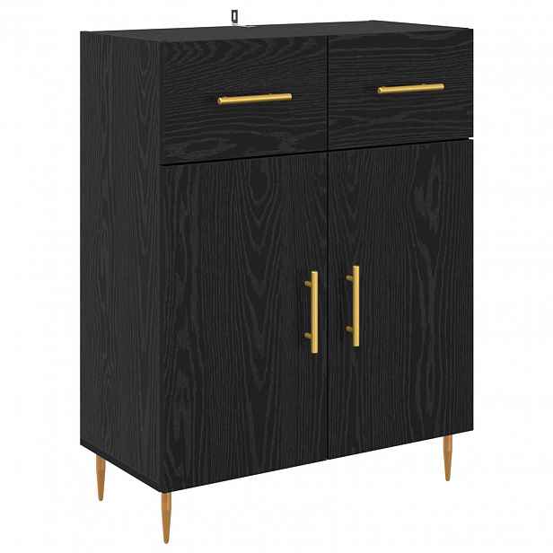 vidaXL Servírovací skříň Černý dub 69,5 x 34 x 90 cm Kompozitní dřevo