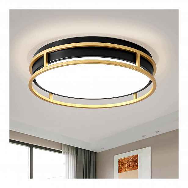 stropní svítidlo Led kovová černá zlatá 40 cm moderní do obývacího pokoje 36 W