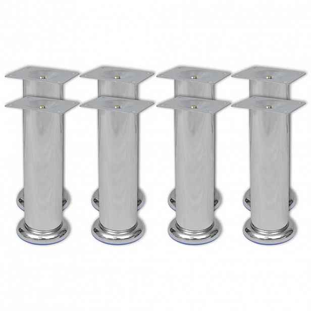 vidaXL Kulaté nohy na pohovku 8 ks chrom 180 mm
