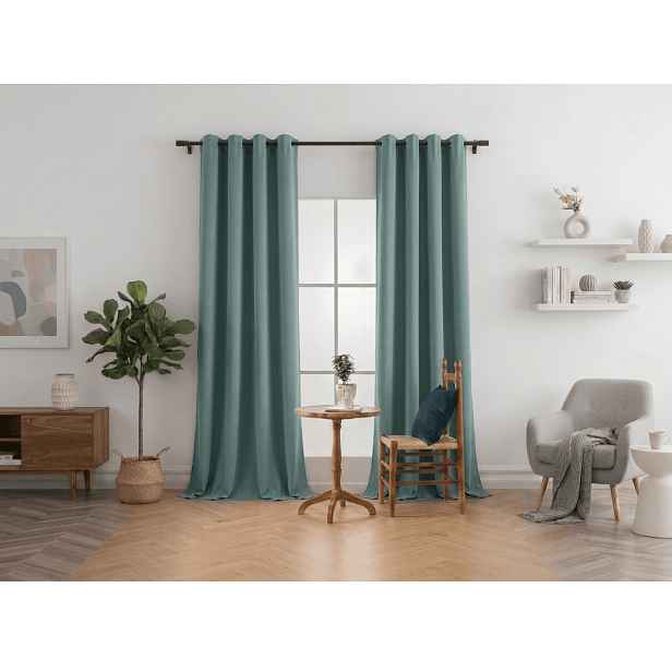 Zatemňovací závěs DREAM VELVET 140x270 cm, modrozelený Zavěšení: Řasící páska