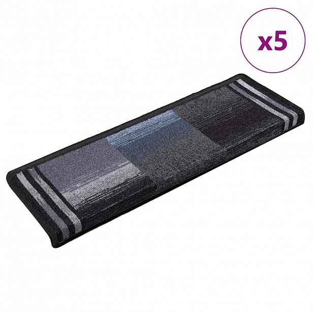 vidaXL Nášlapy na schody samolepicí 5 ks 65x21x4 cm černošedé