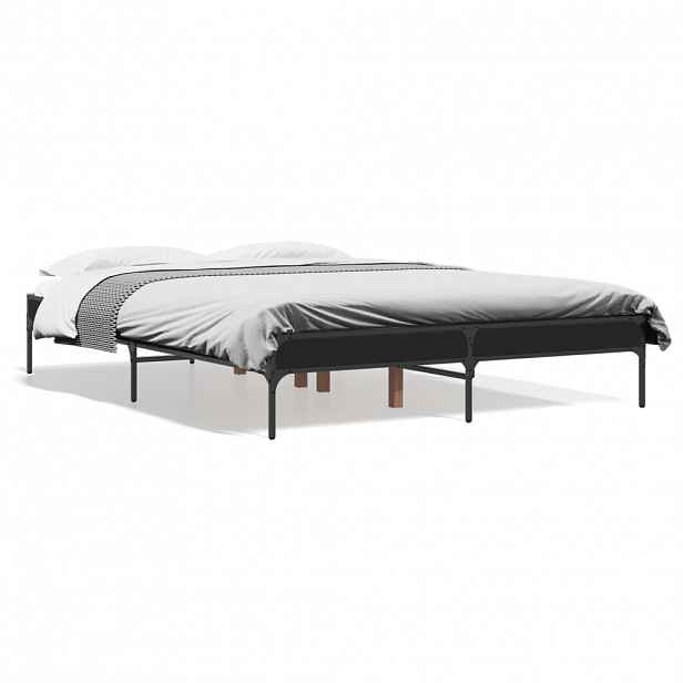 vidaXL Rám postele černý 120 x 200 cm kompozitní dřevo a kov