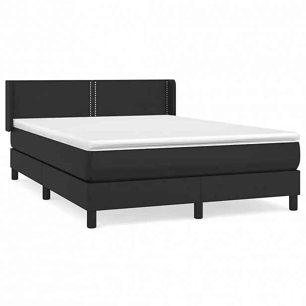 vidaXL Box spring postel s matrací černá 140x200 cm umělá kůže
