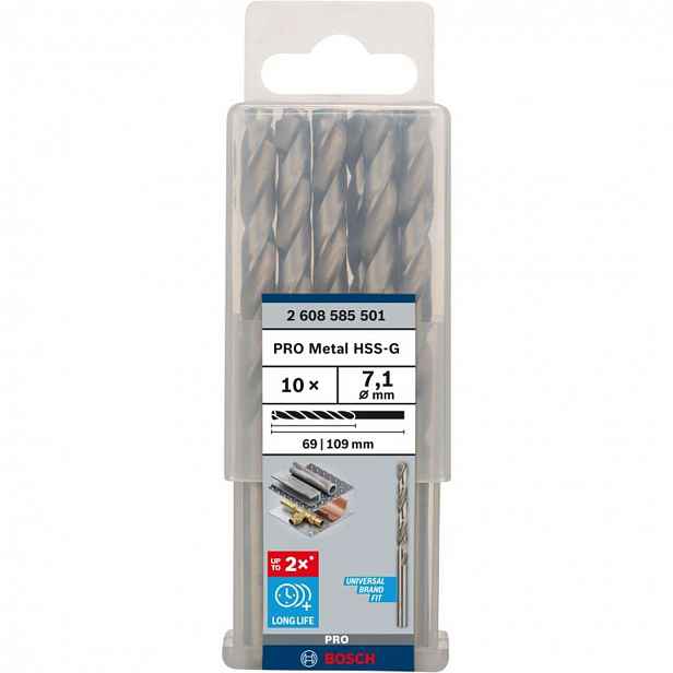 Bosch - Sada vrtáků do kovu, 7,1x109 mm, 10 ks 2608585501