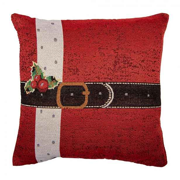 Červený povlak na polštář Santa Claus Christmas Rustic - 44*44 cm Clayre & Eef