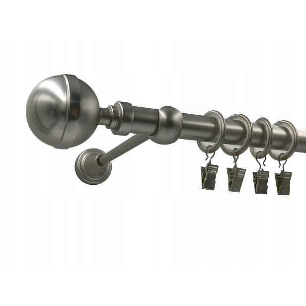 Garnýž Kovový Lux 19 mm galvanizovaný Satén 300 cm MIX Koncovek