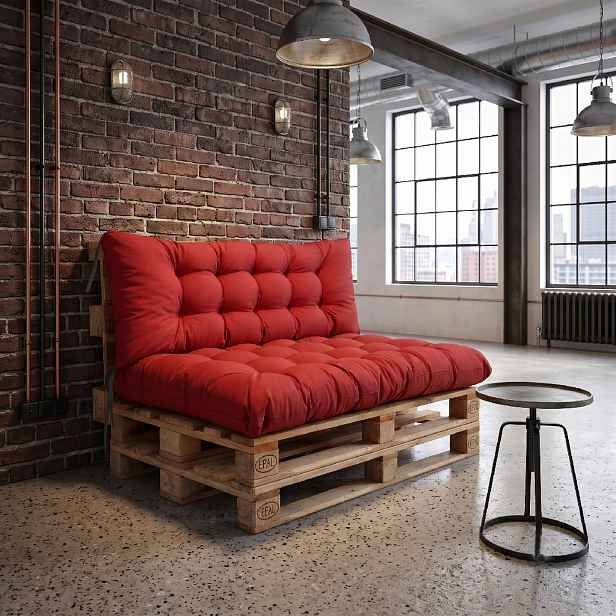 Interiérový polstr na palety LOFT 11 – červená pro paletové sezení do obývacího pokoje Mybesthome