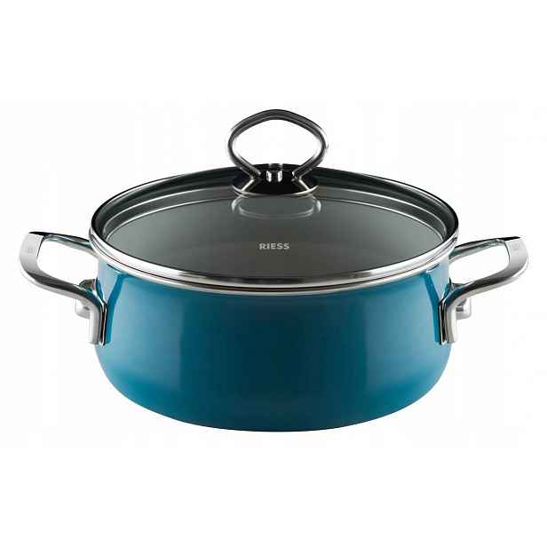 Hrnec Riess Aquamarin 16 cm, skleněná poklice