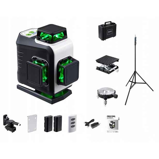 Pevný Křížový Laser Firecore G60 2xAKU Kufr Držák Deska Stativ