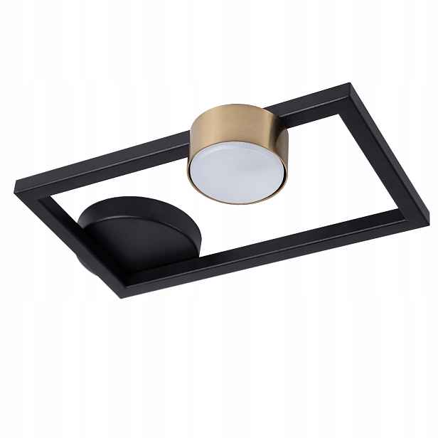 Stropní svítidlo Frame černá obdélníková, zlatý spot Sigma Lighting