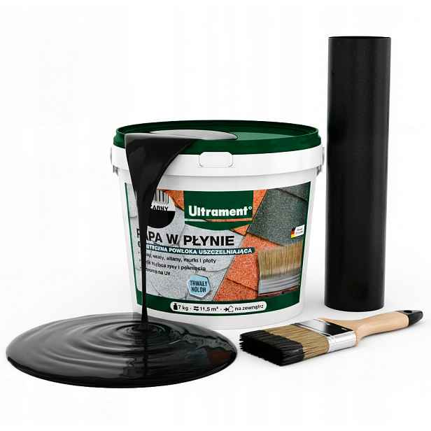 Ultrament Tekutá Lepenka 7KG Černá Elastická Těsnící vrstva Trvalá