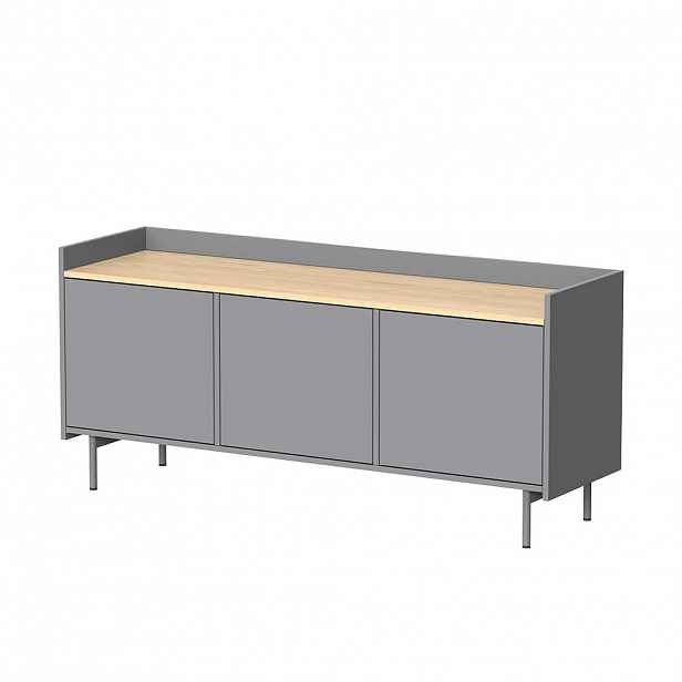 Vicco NÍZKÝ NÁBYTEK POD TELEVIZI Velina Šedá 140 x 63 cm se 3 dveřmi