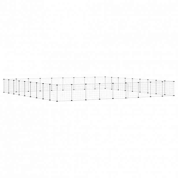 vidaXL 36panelová ohrádka pro zvířata s dvířky černá 315 x 315 x 35 cm ocel