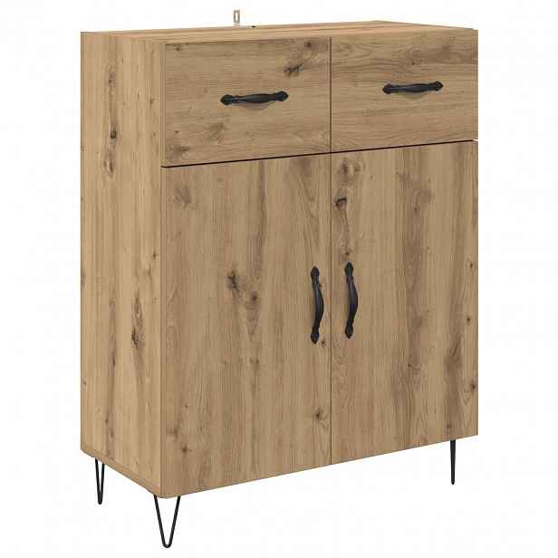 vidaXL Servírovací skříň Artisanový dub 69,5 x 34 x 90 cm