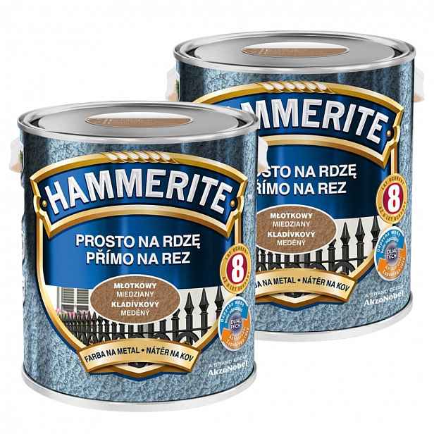 Hammerite Barva Na Kov 5L Přímo Na Rez Měděné Kladivo Set 2x2,5L