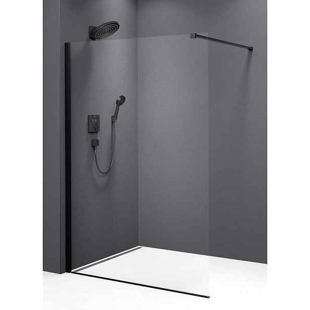 Polysan Modular Shower - Sprchová stěna 80x200 cm, čiré sklo/černá mat MS1-80B