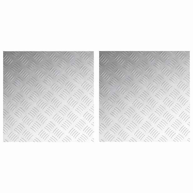 vidaXL Schodové nášlapy 2 ks 50 x 50 cm Stříbrná Hliník Čtvercový