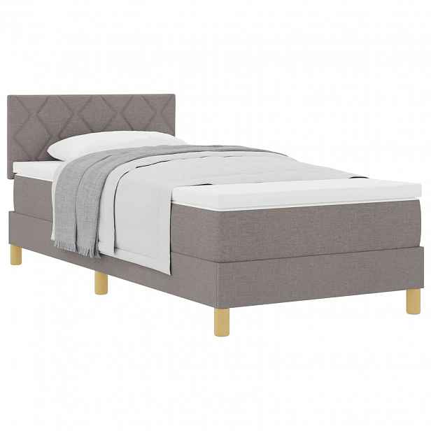 vidaXL Postel s boxspringem s polštářem Taupe 90 x 200 cm textil