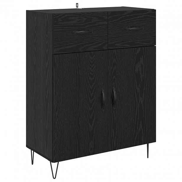 vidaXL Servírovací skříň Černý dub 69,5 x 34 x 90 cm Kompozitní dřevo