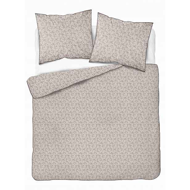 Povlečení z perkálu 220x200 béžové s drobnými růžovými květy Soft Garden