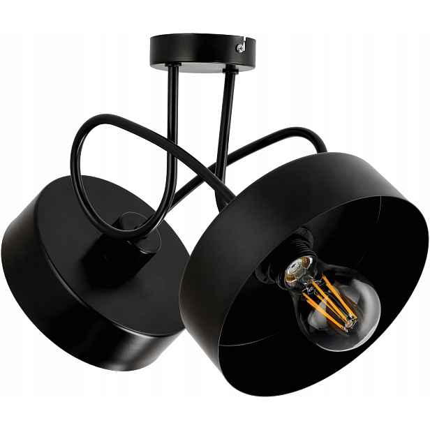stropní svítidlo Led lustr 2xE27 Loft Skládací černý hrnek Střední