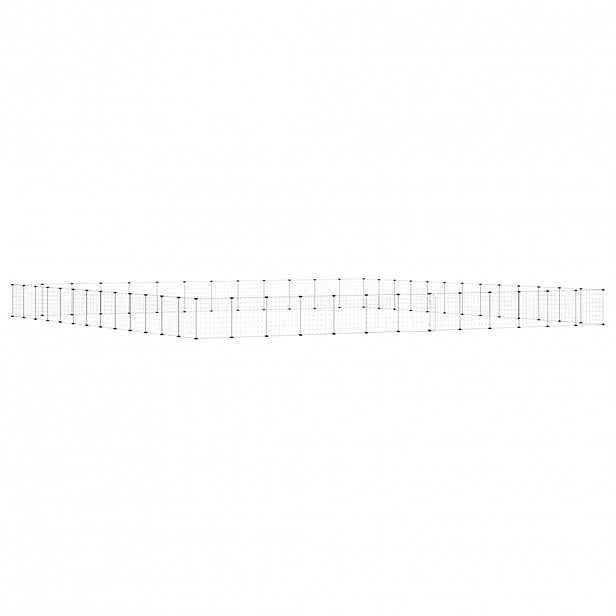 vidaXL 52panelová ohrádka pro zvířata s dvířky černá 455 x 455 x 35 cm ocel