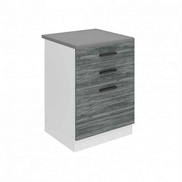 B BELINI GROUP KUCHYŇSKÁ SPODNÍ SKŘÍŇKA 60 cm SDSZ, s pracovní deskou, se zásuvkami, Glamour dřevo