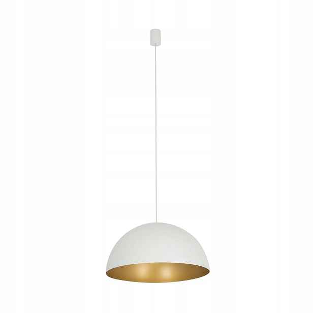 Bílá závěsná lampa Hemisphere nad jídelní stůl Nowodvorski