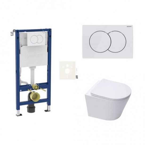 Cenově zvýhodněný závěsný WC set Geberit do lehkých stěn / předstěnová montáž + WC SAT Infinitio SIKOGESINF10D01
