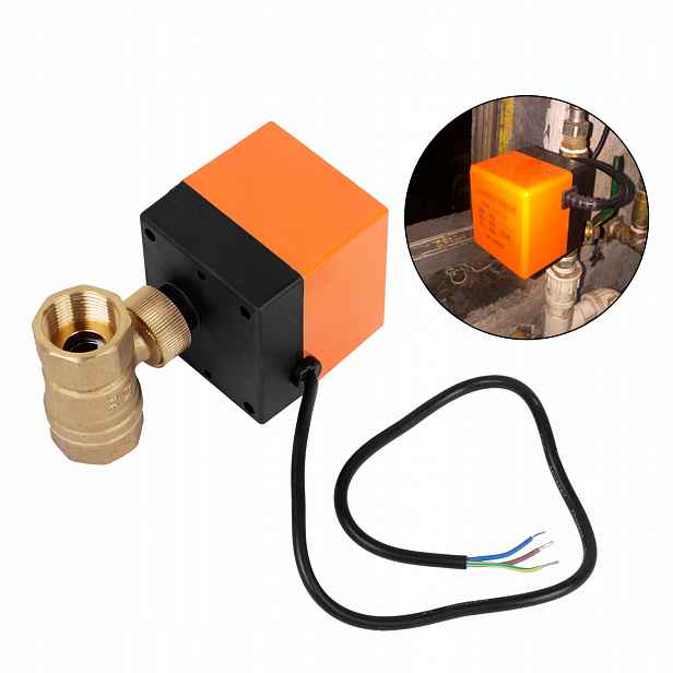 Elektroventil kulový s pohonem Ac 230 V Kulový kohout DN25 1'