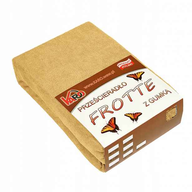 Froté prostěradlo s gumičkou 200x220 hořčicové pískové Karo