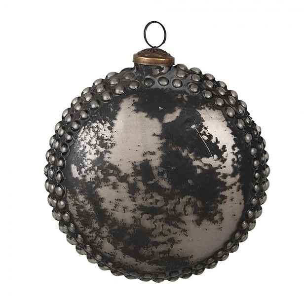 Granitová antik skleněná vánoční ozdoba Noirre - 15*6*15 cm Clayre & Eef