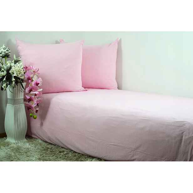 Povlečení Jersey 180x200 Bavlna 100% světle růžová Bez žehlení