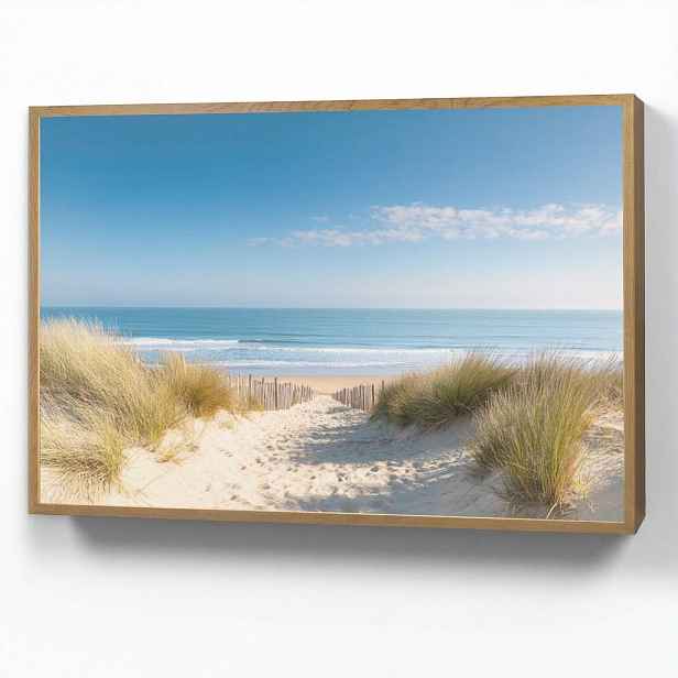 OnlyWow NÁSTĚNNÁ LAMPA S AKUMULÁTOREM Pláž - moře - duny - písek - léto 90x60 cm