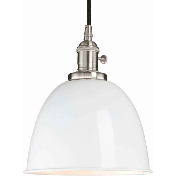 Závěsná lampa Phansthy půlkruhová bílá kovová vintage loft styl