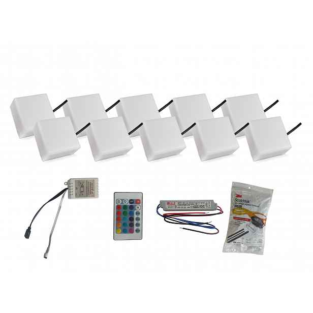 10 x Led svítící dlažební kostka 10x10 Holland Rgb