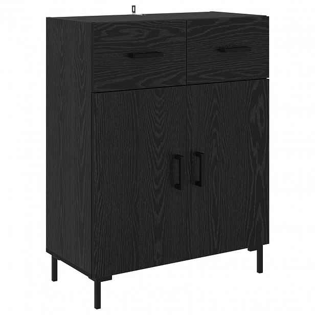 vidaXL Servírovací skříň Černý dub 69,5 x 34 x 90 cm Kompozitní dřevo