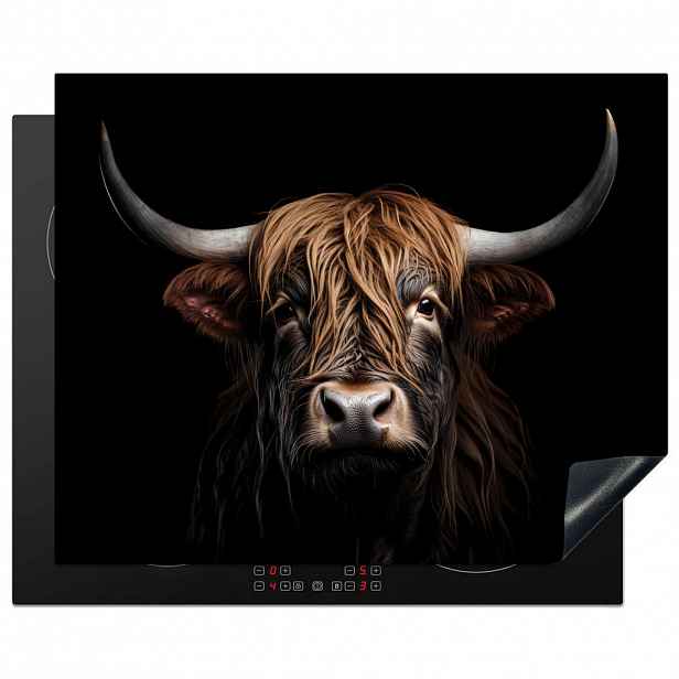 MuchoWow KRYT NA INDUKČNÍ DESKU Skotský horal - Portrét - Černá - Zvíře 65x52 cm