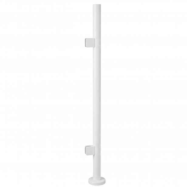 Startovací sloupek 110 cm pro skleněné zábradlí 42 mm Bílý 2 držáky Loft