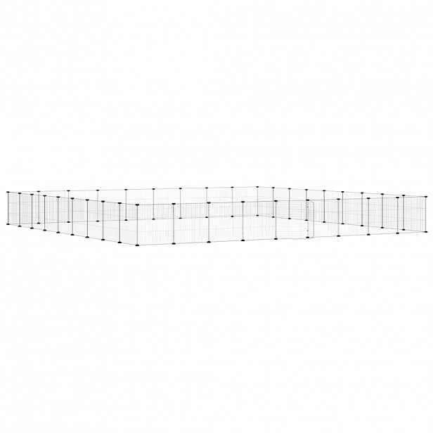 vidaXL 36panelová ohrádka pro zvířata s dvířky černá 315 x 315 x 35 cm ocel