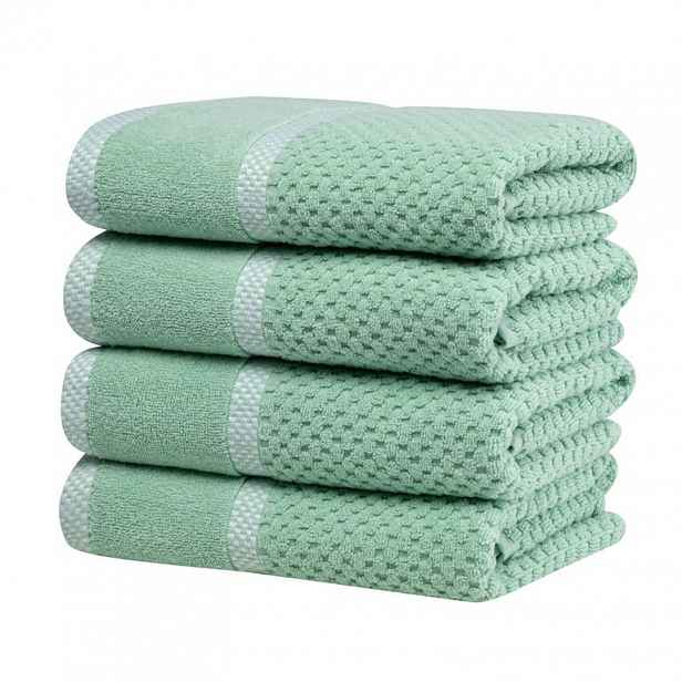 decoDoma Sada froté ručníků MODENA zelená 50 x 100 cm 4 ks