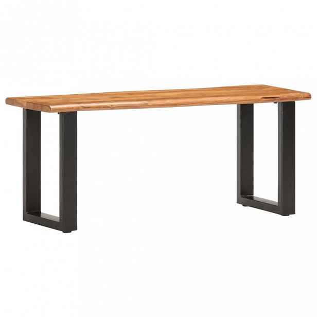 Lavice s živou hranou akáciové dřevo / ocel 110 cm