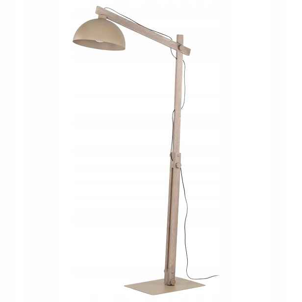Podlahová Lampa Oslo Sabia Béžová 1XE27 stojací lampa nastavitelná dřevěná