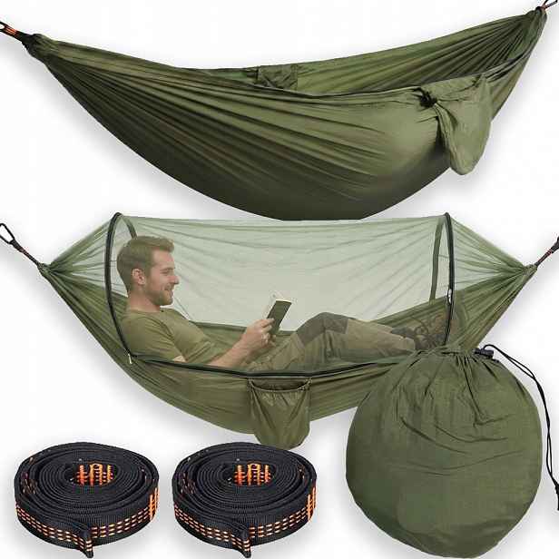 Turistická Hamaka Pro Dva S Moskytiérou, Síťovaná, Survivalová, Cestovní, Lehká