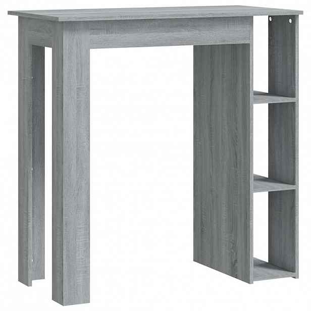 vidaXL Barový stůl s regálem šedý sonoma 102 x 50 x 103,5 cm kompozit