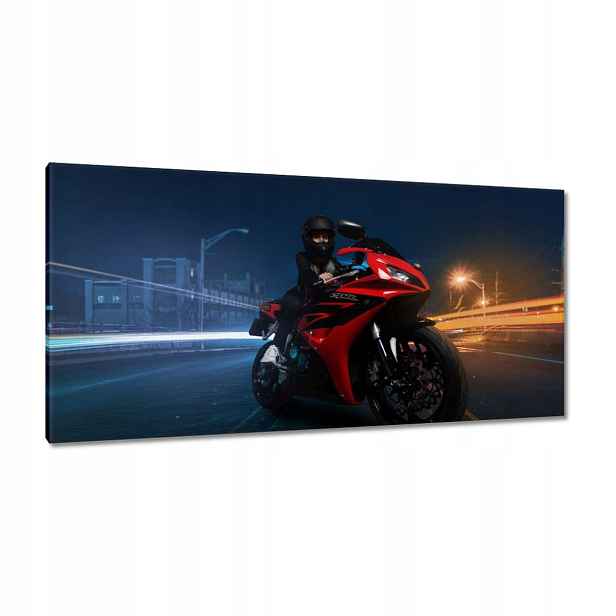 Obrazy 115x55 Červený motocyklový závodník